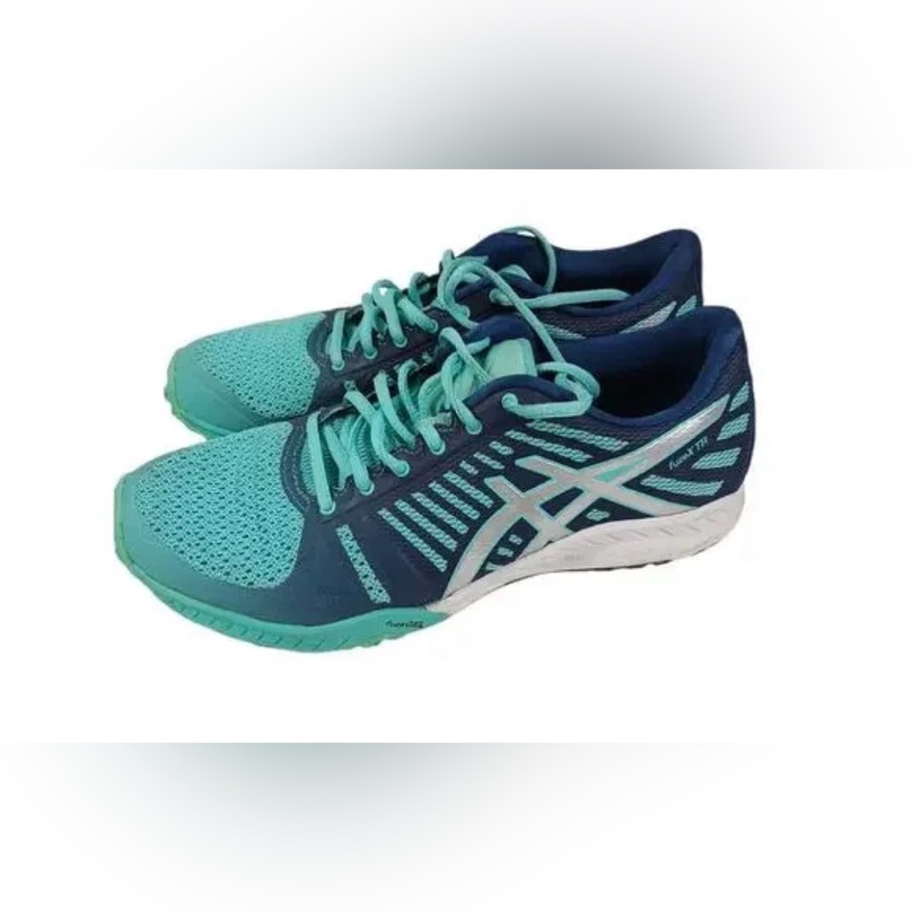 Asics FuzeX TR Sz 9 Women Teal Training Running Shoes Mint Cond